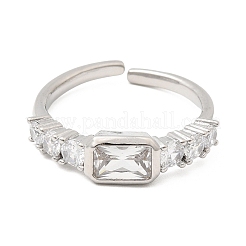 Manschettenringe aus Messing mit Zirkonia für Damen&nbsp;RJEW-B160-07B-P