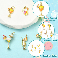 5 pendentif en laiton émaillé de 5 styles&nbsp;KK-CJ0005-66