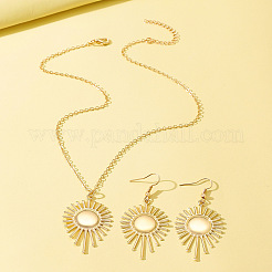 Halskette mit Sonnenanhänger und Ohrhänger-Set aus Legierung&nbsp;FS-WGBD582-01