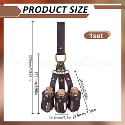 PU-Ledertasche mit 3 Korkglasflasche&nbsp;FIND-WH0366-234B
