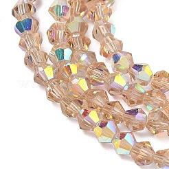 Chapelets de perles en verre transparent électrolytique&nbsp;EGLA-K015-18J