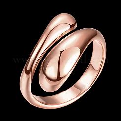 Echte rosévergoldete verstellbare Messing-Fingerringe für Frauen&nbsp;RJEW-BB07574-B