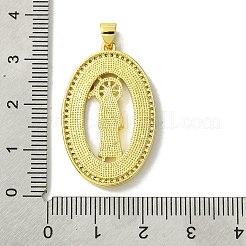 Goldenen Messing Mikro ebnen Zirkonia Anhänger&nbsp;KK-H472-14G-10