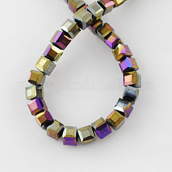 FilI di perline in vetro placcato&nbsp;EGLA-R030-6x6mm-07