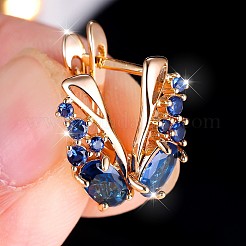 Boucles d'oreilles créoles en laiton et strass en forme de larme&nbsp;FS-WG296E0-01
