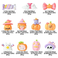 22 Stück 11 Stile Halloween Motiv opake Resin Decoden Cabochons&nbsp;CRES-FS0001-15