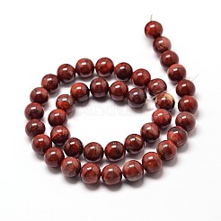 Naturale diaspro rosso filamenti di perline rotondo&nbsp;G-P072-19-6mm