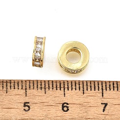 Anneau rond en laiton micro pavé de perles en oxyde de zirconium transparent&nbsp;KK-V008-16G