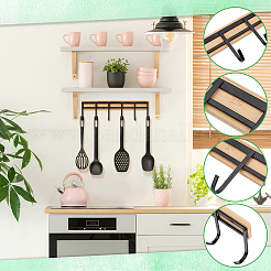 3 Set Wandhaken aus Eisen und Holz&nbsp;DIY-GO0003-23
