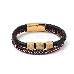 Geflochtenem Leder Multi-Strang-Armbänder&nbsp;BJEW-Z081-15G