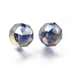 Perles de verre rondes transparentes électroplaquées&nbsp;GL-CBA6A73-HR03