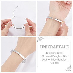 1 bracelet rainuré en acier inoxydable&nbsp;STAS-UN0042-50B-P