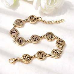 12 bracelet à maillons en acier inoxydable 304 Constellations&nbsp;BJEW-I239-01G-01