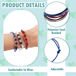 12 stücke 6 farben polyester schnur geflochtene armbänder frauen&nbsp;BJEW-TA0001-23