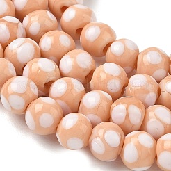 Perles vernissées manuelles&nbsp;LAMP-D002-8mm-01K