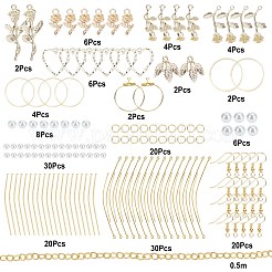 Kit de fabrication de boucles d'oreilles pendantes à thème rose&nbsp;DIY-SC0017-57
