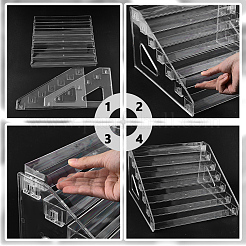 Espositori portaoggetti in plastica a 7 livello per bottiglie di smalto per unghie&nbsp;ODIS-WH0030-345
