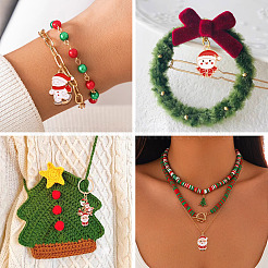 60 pièces 20 styles pendentifs en émail en alliage de noël&nbsp;ENAM-TA0003-25
