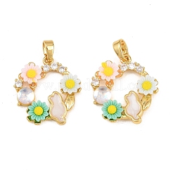 Pendentifs en laiton zircon cubique transparent&nbsp;KK-H262-15G