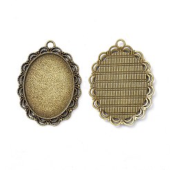 Lega ovale impostazioni ciondolo cabochon avvolgere in filigrana&nbsp;LS-PALLOY-N0088-20AB-NF