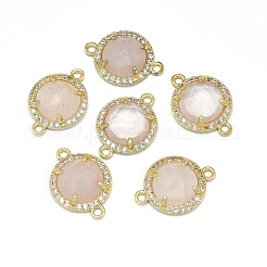 Connecteurs de liens en quartz rose naturel&nbsp;G-E526-34H