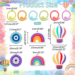 Böser Blick/Heißluftballon/Regenbogen Silikon Stricknadelspitzenschutz&nbsp;SIL-NB0001-36