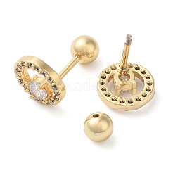 Anello in ottone micro pavé zirconi cubici trasparenti orecchini cartilagine&nbsp;EJEW-L289-02G-05