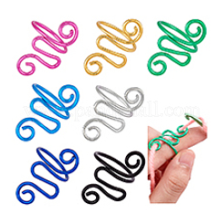 7 Stück 7 Farben Eisen-Garnführungs-Fingerhalter&nbsp;AJEW-PH0011-76
