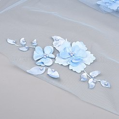 Tessuto in poliestere con perline di resina a forma di fiore 3d&nbsp;AJEW-WH0481-729A