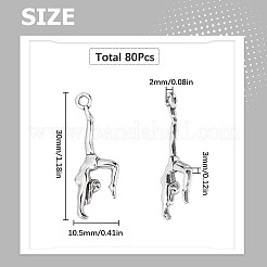 80 ciondolo a forma di ballerina in lega di zinco in stile tibetano&nbsp;TIBEP-SC0002-35