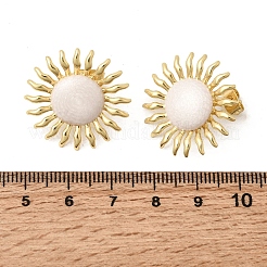 Orecchini a bottone in ottone sole&nbsp;EJEW-D352-02G-03