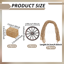 24 Stück Miniatur-Ornamente aus Holz.&nbsp;DIY-GO0003-03