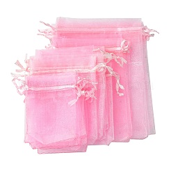 30 Stück 4 Stile rechteckige Organzabeutel Schmuckaufbewahrungsbeutel Hochzeitsgeschenk Party Mesh Kordelzug Geschenk&nbsp;OP-FS0001-01B