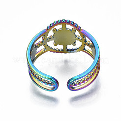 Anillo de puño de acero inoxidable 304 con revestimiento iónico (IP)&nbsp;RJEW-S405-143