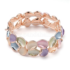 Braccialetti elastici con maglie in lega smaltata colorata&nbsp;BJEW-B100-06