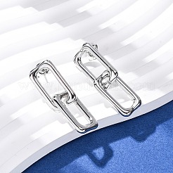 Pendientes colgantes rectangulares huecos de acero inoxidable 304&nbsp;EJEW-Z135-01P