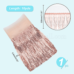 10 Meter langes Spitzenband aus Polyesternetz mit glitzernder PVC-Paillettenquaste&nbsp;OCOR-WH0078-84B