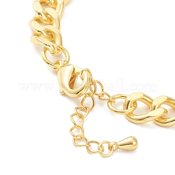 Bracelets à maillons en laiton avec zircone cubique de micro pave&nbsp;BJEW-L676-01G