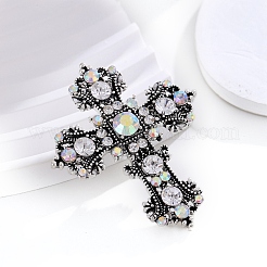 Barockstil Kreuz Zinklegierung Strass Broschen&nbsp;PW-WGBF0CF-01