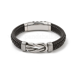 Geflochtene Mikrofaser-Lederbandarmbänder für Männer&nbsp;BJEW-Z081-03P-02