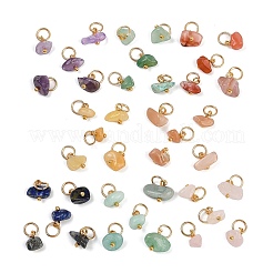 40 stücke 8 arten natürliche rose quarz & amethyst & lapis lazuli & amazonit & achat & aventurin & sonnenstein & topas jade chip charms&nbsp;PALLOY-JF04211-02