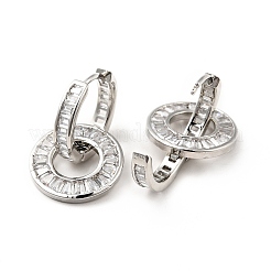Boucles d'oreilles pendantes à double anneau entrelacées en zircone cubique transparente&nbsp;EJEW-F288-12P