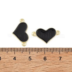 Dijes conectores de eslabones de corazón de latón esmaltado&nbsp;KK-B198-01G-B