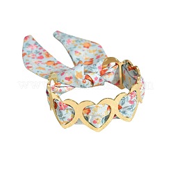 Braccialetti in ferro con polsino in tessuto floreale per donna&nbsp;FS-WG41D7B-02