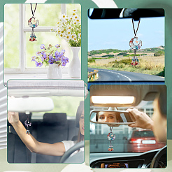 2 pz 2 stile chip gemma perline nappa ornamenti appesi auto&nbsp;HJEW-CP0001-04