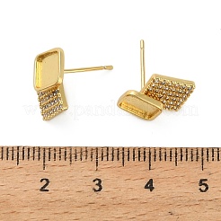 Rhombus Messing Micro Pave klare Zirkonia Ohrstecker&nbsp;KK-D102-03G