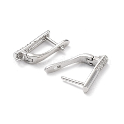 Ottone placcato a cremagliera con risultati di orecchini a cerchio in zirconi cubici&nbsp;KK-Z036-09P