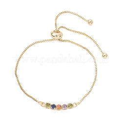 Messingarmbänder mit Schiebeverschluss und Zirkonia-Pavé&nbsp;BJEW-JB13005