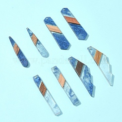 8pcs 4 estilos de resina transparente y colgantes de madera de nogal&nbsp;RESI-FS0001-77