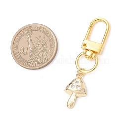 Pendentifs décoratifs en laiton avec micro pavés de zircones cubiques en forme de champignon&nbsp;HJEW-JM03953